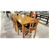 Image 2 : WOOD DINING TABLE 60" X 36" X 30" WITH 6 WOOD & LEATHER DINING CHAIRS