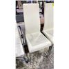 Image 2 : 4 WHITE LEATHER HIGH BACK DINING CHAIRS