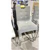Image 2 : 2 STAINLESS STEEL & FABRIC BAR STOOLS