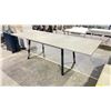 Image 2 : DINING TABLE WITH METAL BASE 96" X 38" X 30" & JACKKNIFE LEAF (24")