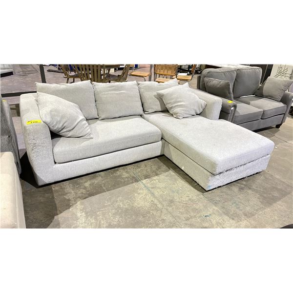 2-PC FABRIC SECTIONAL SOFA WITH CHAISE (CLEANING REQUIRED)