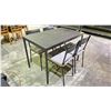 Image 2 : METAL & WOOD DINING TABLE 43.5" X 26.5" X 29.5" WITH 4 DINING CHAIRS