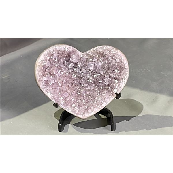AMETHYST CLUSTER HEART APPROX 6.5" RETAIL $1500
