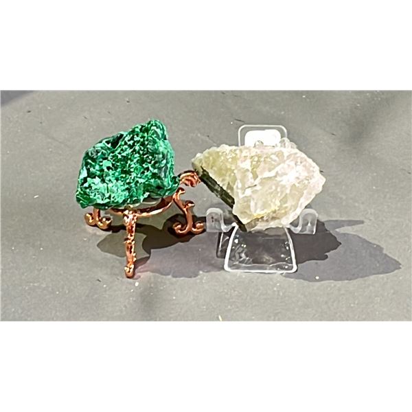 GREEN TOURMALINE IN MATRIX RETAIL $380 AND VELVET MALACHITE RETAIL $350
