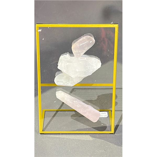 CLEAR QUARTZ AND ROSE QUARTZ DISPLAY RETAIL $250