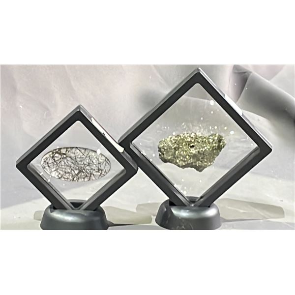 PYRITE STONE APPROX $300 AND BLACK RUTILATED QUARTZ 96CT