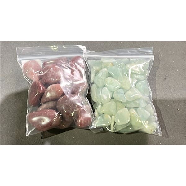 AQUAMARINE TUMBLED STONES, AND STRAWBERRY TUMBLED STONES RETAIL $150 EACH
