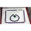 Image 2 : AMETHYST NECKLACE AND BRACELET, MALACHITE ADJUSTABLE RING RETAIL $450