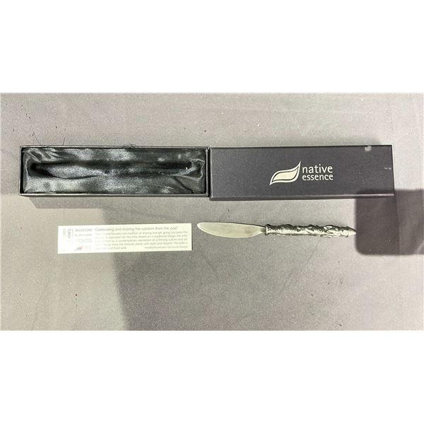 NATIVE ESSENCE PEWTER PLATED CHEESE& BUTTER KNIFE