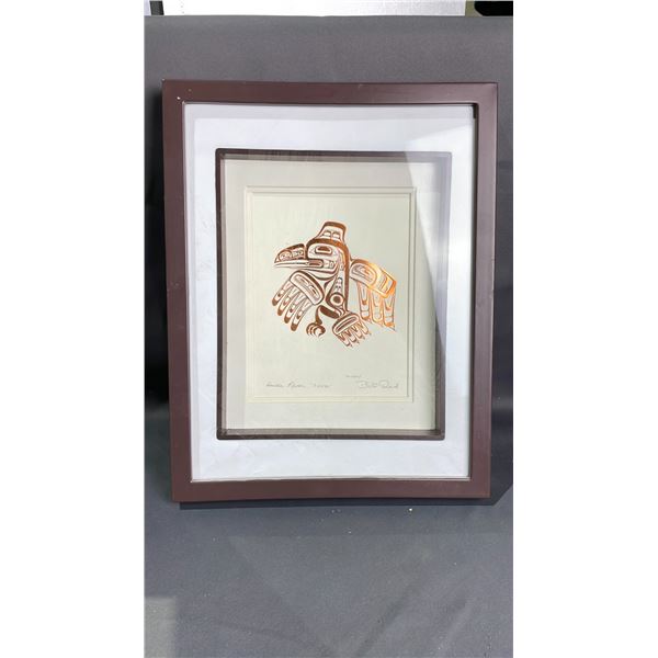 FRAMED HAIDA RAVEN - XUUYA BY BILL REID APPROX 14.5X 11 1/4"