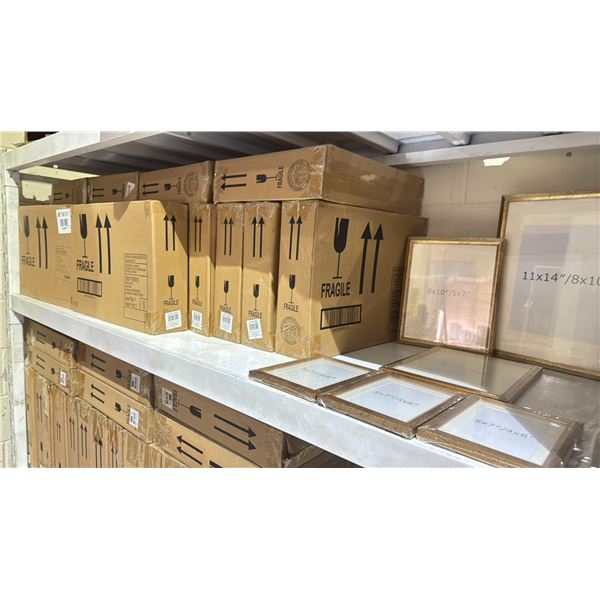 LOT OF 20 NEW SIX PIECE PICTURE FRAME SETS GOLD FRAMES