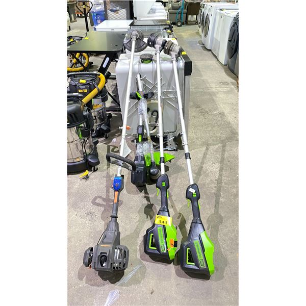 3 GREENWORKS PRO CORDLESS TRIMMERS & LAWNMASTER GAS TRIMMER (UNKNOWN WORKING CONDITION, MAY BE