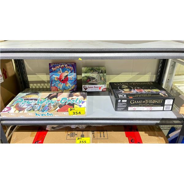 SHELF OF ASSORTED GAMES & PUZZLES