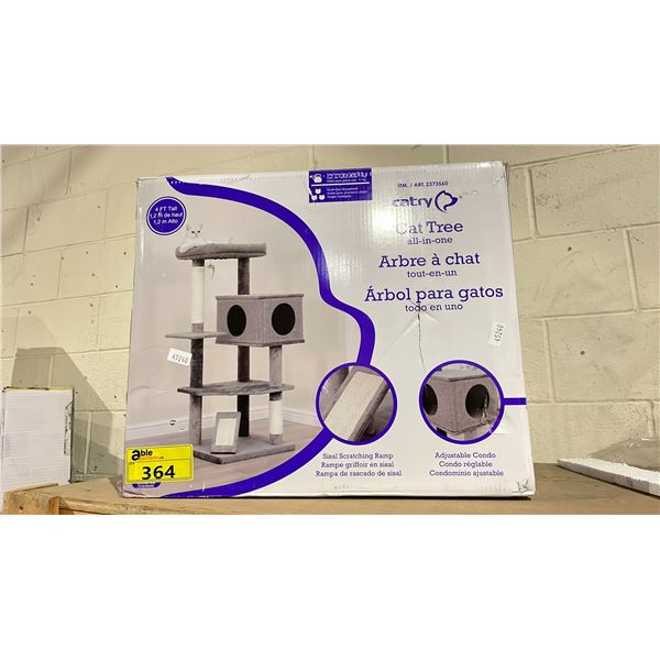 CATRY ALL-IN-ONE CAT TREE (UNKNOWN CONDITION, MAY BE MISSING PIECES)
