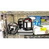Image 3 : SHELF OF ASSORTED ITEMS INCLUDING; CAR VACUUMS, PLATFORM YARD SWING, SOLAR LED FLOODLIGHTS & MORE