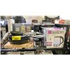 Image 3 : SHELF OF ASSORTED ITEMS INCLUDING; AIR FRYER, PANS, KEURIG COFFEE MAKER & MORE (UNKNOWN WORKING