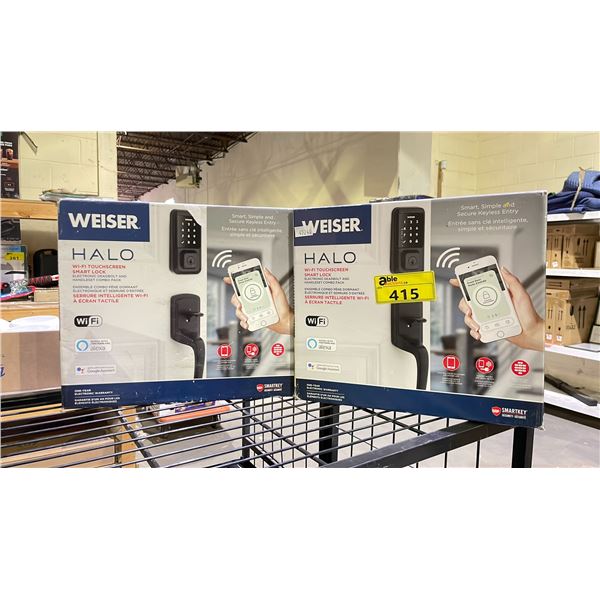 2 WEISER HALO WI-FI TOUCHSCREEN SMART LOCKS (UNKNOWN WORKING CONDITION, MAY BE MISSING PIECES)