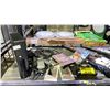 Image 2 : SHELF OF ASSORTED ITEMS INCLUDING; XBOX 360, GUITAR HERO GUITARS, PHONE CASES & MORE