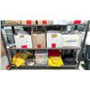 Image 2 : RACK OF ASSORTED TEXTILES & SEWING SUPPLIES (RACK NOT INCLUDED)