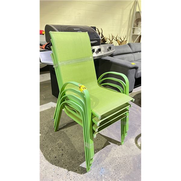 4 GREEN PATIO CHAIRS