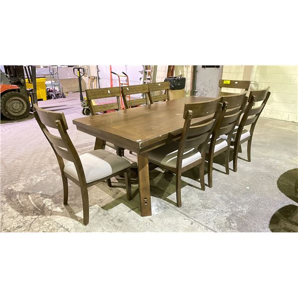 DINING TABLE & 8 DINING CHAIRS (COSMETIC DAMAGE)