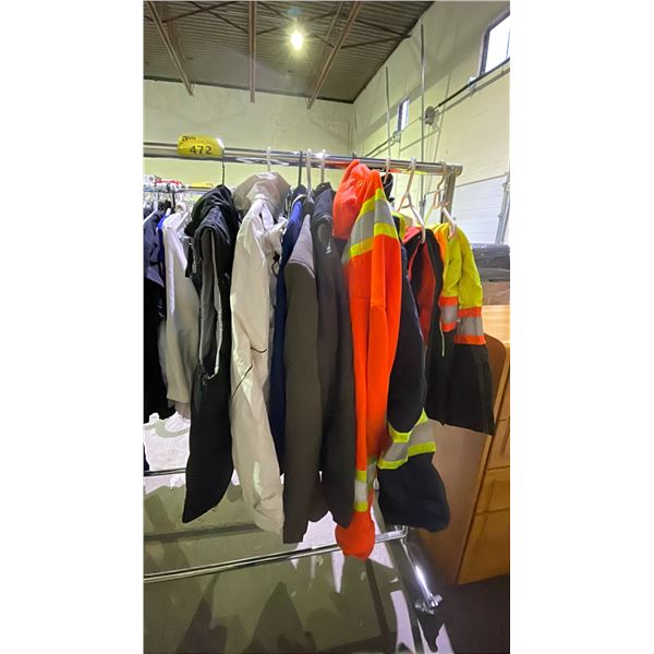RACK OF ASSORTED CLOTHING (RACK NOT INCLUDED)