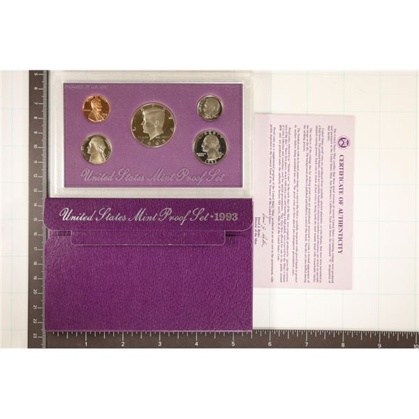 1993 US PROOF SET (WITH BOX) & CERTIFICATE