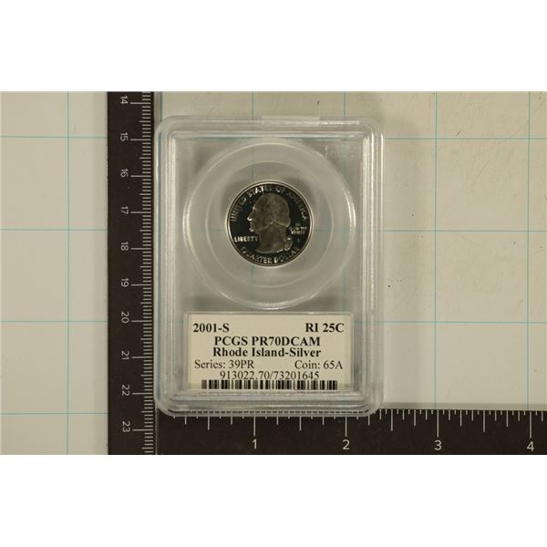 2001-S SILVER RHODE ISLAND QUARTER PCGS PR70 DCAM