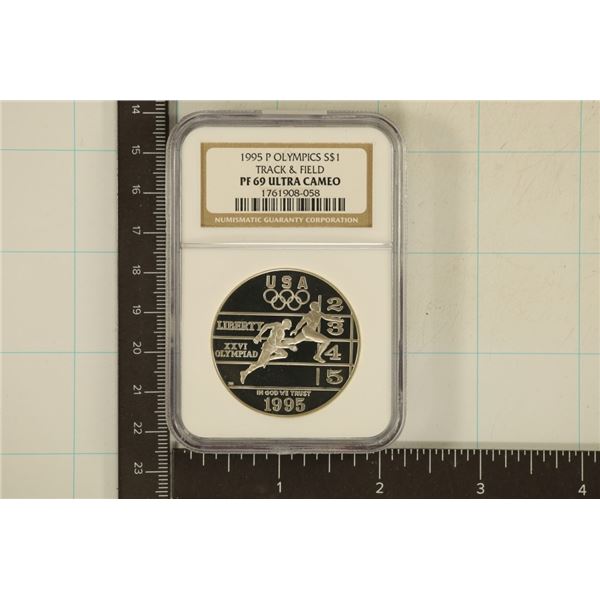 1995-P TRACK & FIELD US SILVER DOLLAR NGC PF69