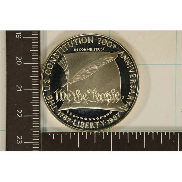 1987-S US PROOF SILVER "CONSTITUTION" DOLLAR IN