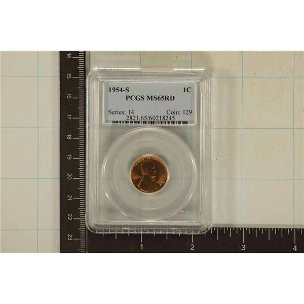 1954-S LINCOLN WHEAT CENT PCGS MS65RD