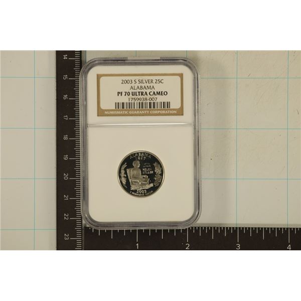 2003-S SILVER ALABAMA QUARTER NGC PF70 ULTRA CAMEO