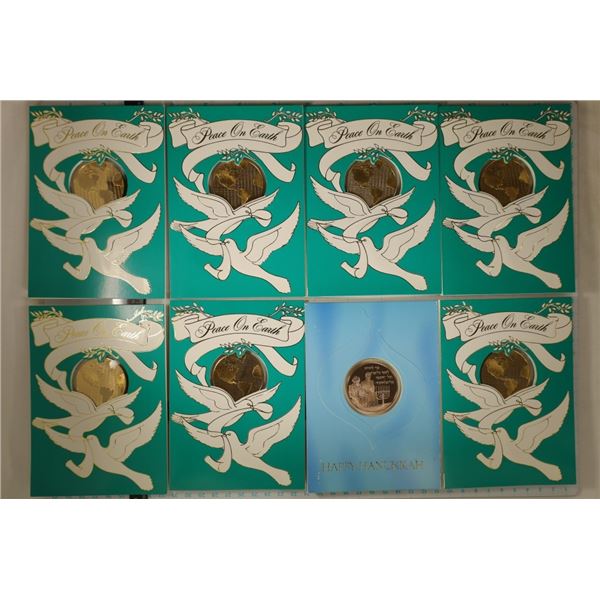 8-FRANKLIN MINT HOLIDAY METAL ROUNDS IN CARDS ALL