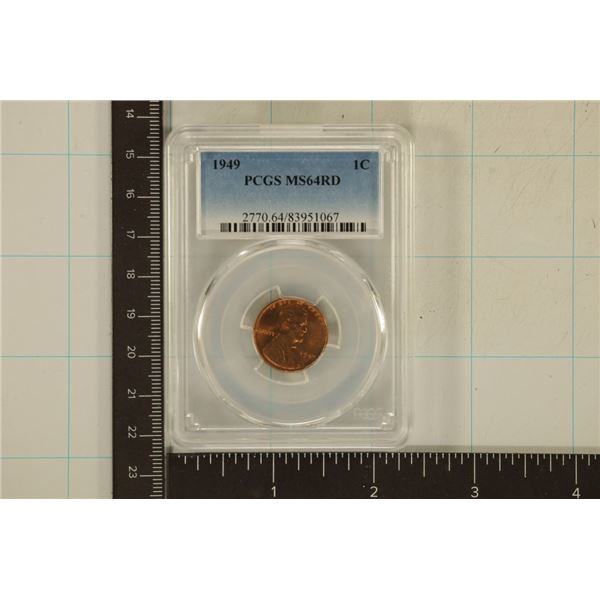 1949 LINCOLN WHEAT CENT PCGS MS64RD