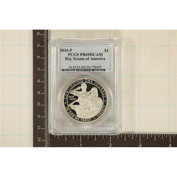 2010-P BOY SCOUTS OF AMERICA US SILVER DOLLAR PCGS
