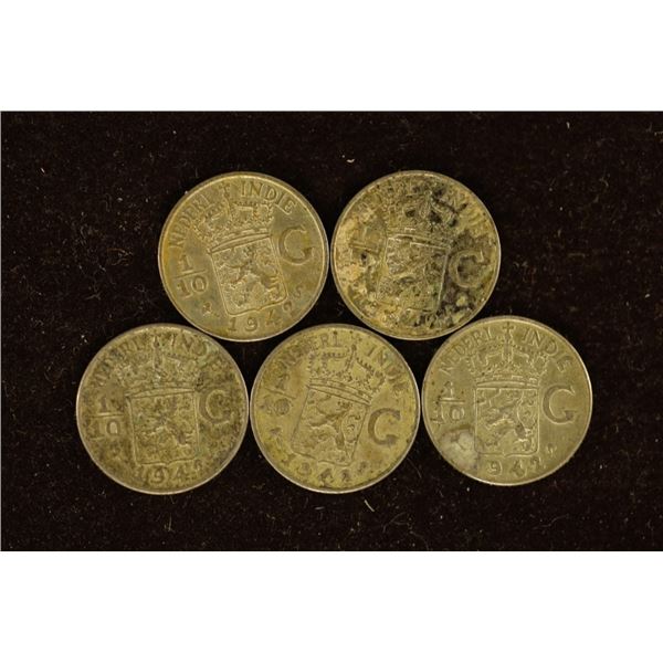 5-1942 NEDERLAND INDIES 1/10 SILVER GULDEN .1445