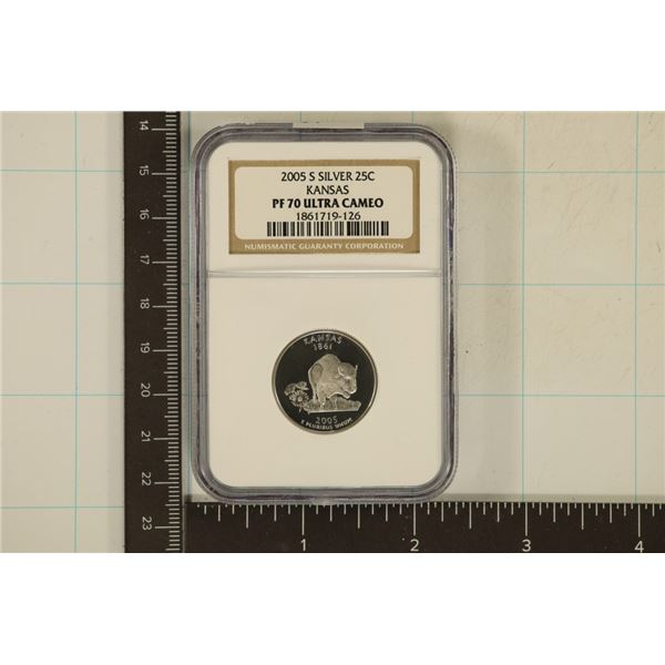2005-S SILVER KANSAS QUARTER NGC PF70 ULTRA CAMEO