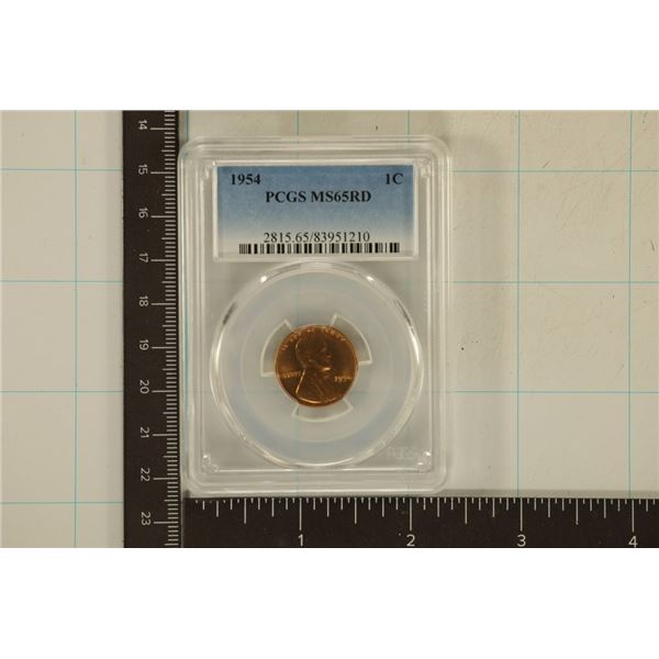 1954 LINCOLN WHEAT CENT PCGS MS65RD