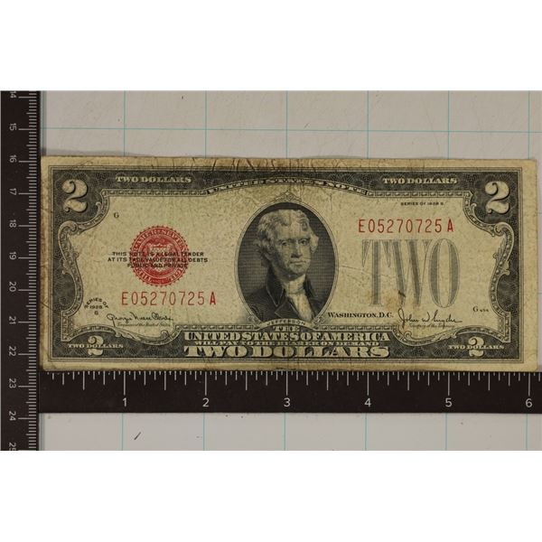 1928-G US $2 RED SEAL NOTE