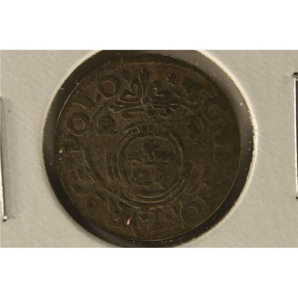 1600'S HAND HAMMERED POLAND SILVER 1/24TH TALER