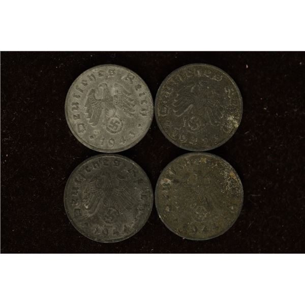 2-1943 & 2-1944 GERMAN 1 PFENNINGS WITH SWASTIKAS