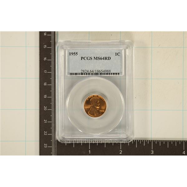 1955 LINCOLN WHEAT CENT PCGS MS64RD
