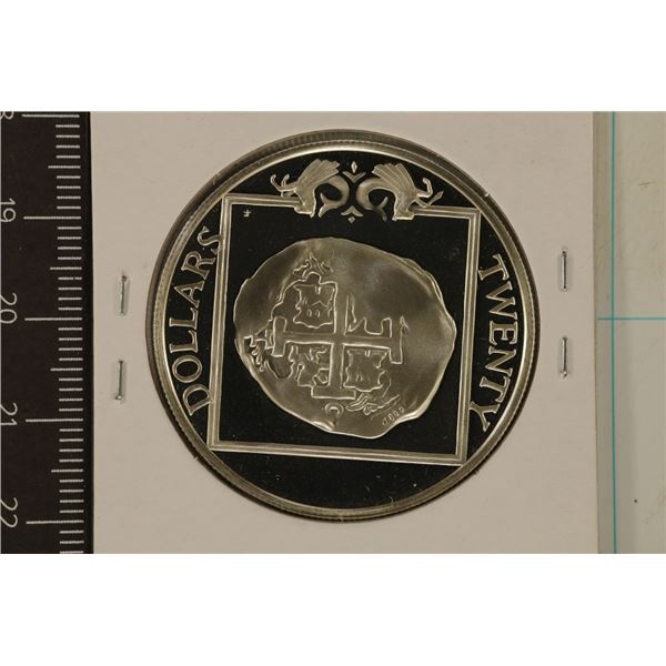 1985 BRITISH VIRGIN ISLANDS SILVER PROOF $20 COIN