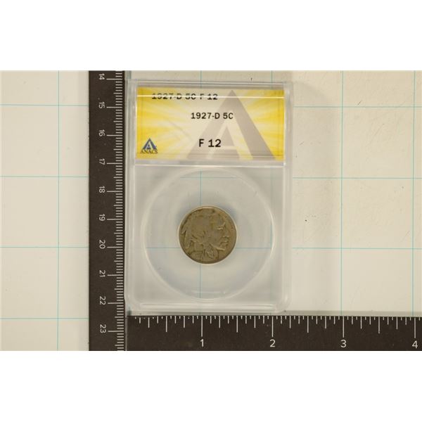 1927-D BUFFALO NICKEL ANACS F12