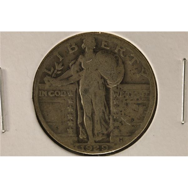 1929 SILVER STANDING LIBERTY QUARTER