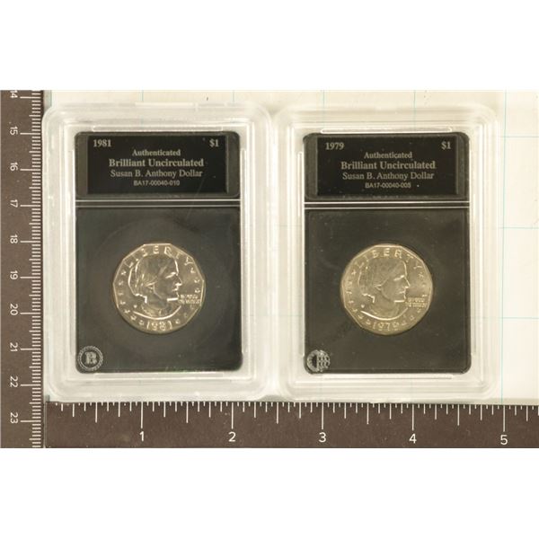 2 SBA DOLLARS: 1979-D BU & 1981-P BU BOTH ARE
