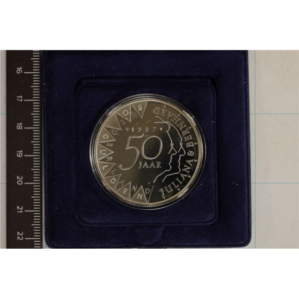 1987 NEDERLANDS SILVER PROOF 50 JAAR IN ORIGINAL