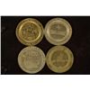 Image 1 : 4-$1 METAL CASINO GAMING TOKENS: SHOWBOAT,CHARLES