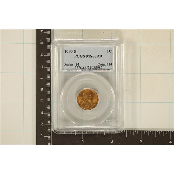 1949-S LINCOLN WHEAT CENT PCGS MS66RD