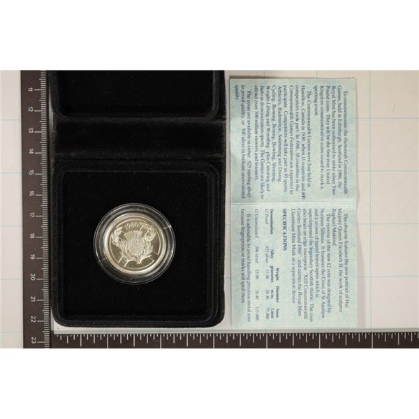 1986 UNITED KINGDOM STERLING SILVER UNC 2 POUND